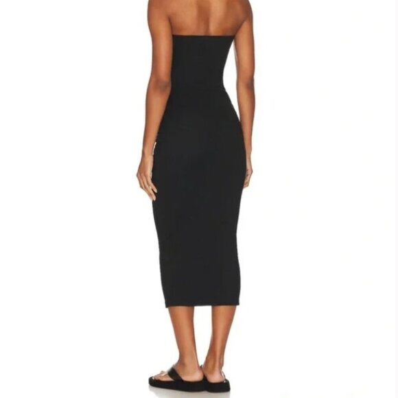 Michael Stars Rosella Black Strapless Dress Ultra Rib Stretch Size XL Women's - Picture 2 of 14